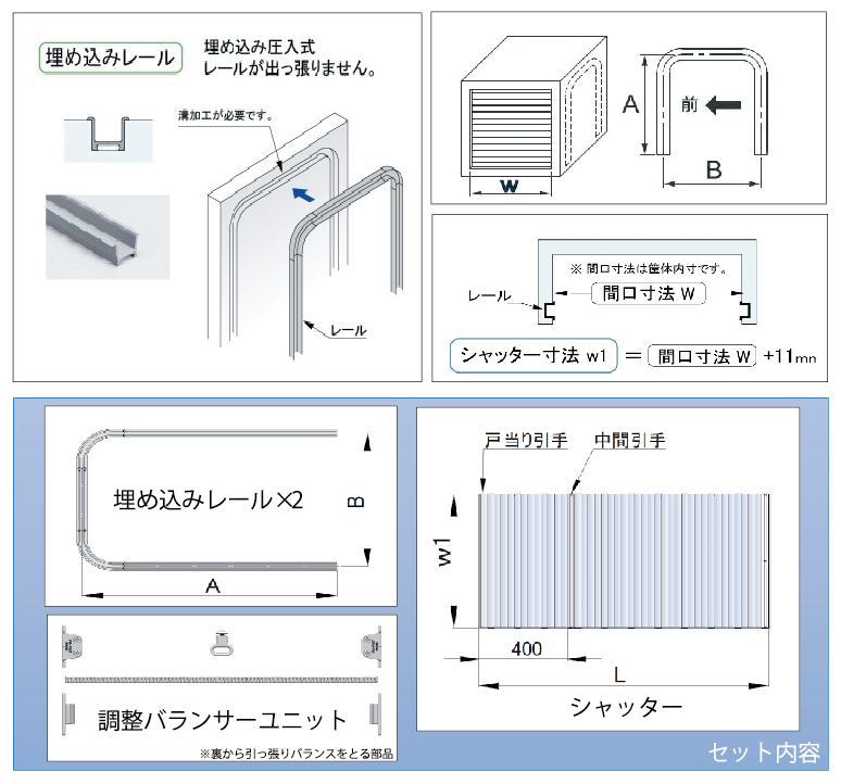 シャッター 静音】S6000 埋込レール 間口900 | PLA-PART(プラパート